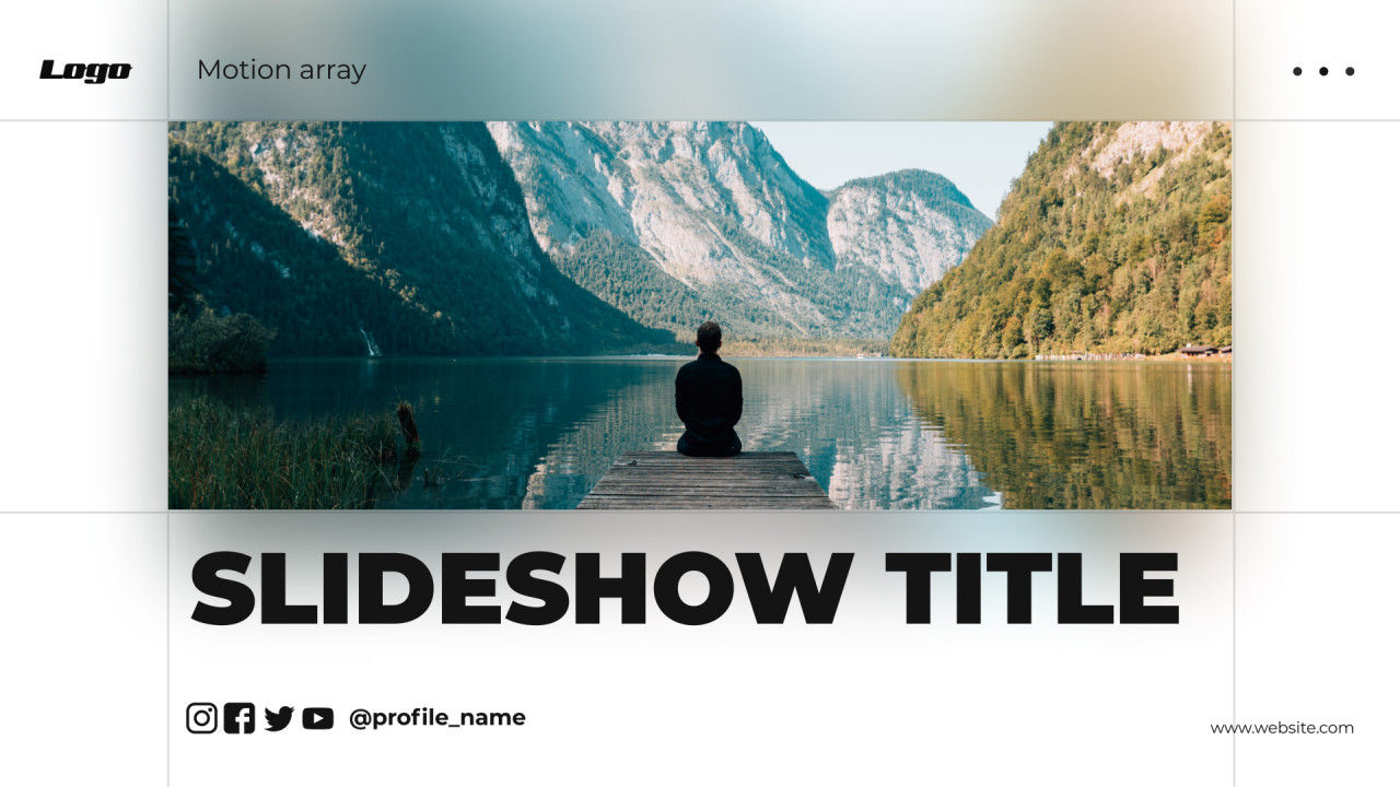 整洁干净的幻灯片和动态文本标题素材库精选AE模板