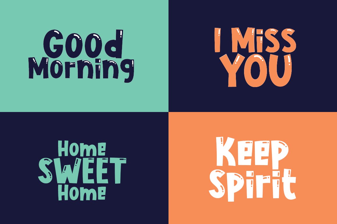 可爱水母体英文装饰无衬线字体下载 Cute Jellyfish插图(4)