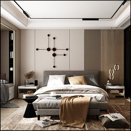 现代卧室室内场景素材之家精选3D模型By Viet Long Lee