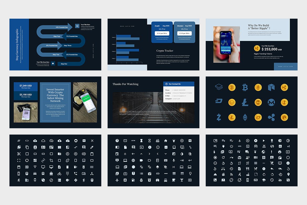 加密货币/区块链业务介绍素材库精选PPT模板 Juzia : Crypto Currency Business Powerpoint插图(12)