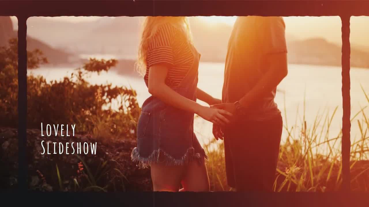 美丽的文本动画过渡效果照片幻灯片展示Pr模板