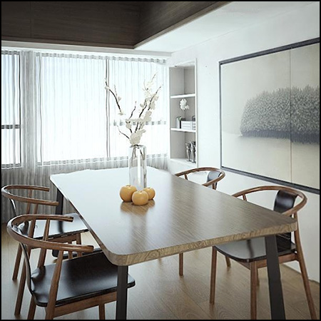 餐桌餐椅餐厅场景素材之家精选3D模型