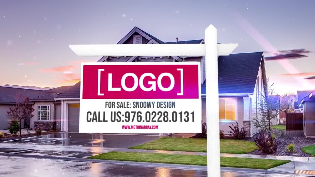 2个现代的房地产标志显示素材库精选AE模板