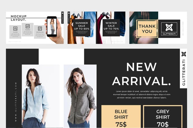 时尚行业主题PPT模板下载 Gliiterati : Fashion Powerpoint Presentation插图(7)