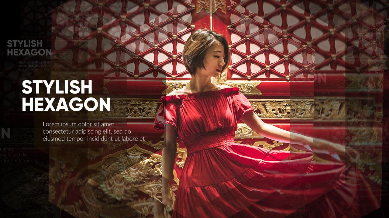 时尚六角形产品幻灯片素材库精选PR模板