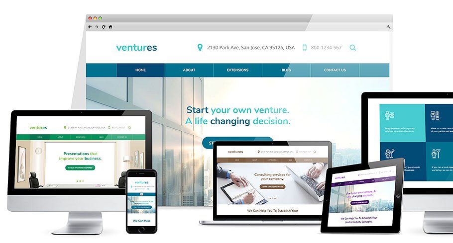 多色可调简洁的公司企业官方网站模板素材库精选插图(1)