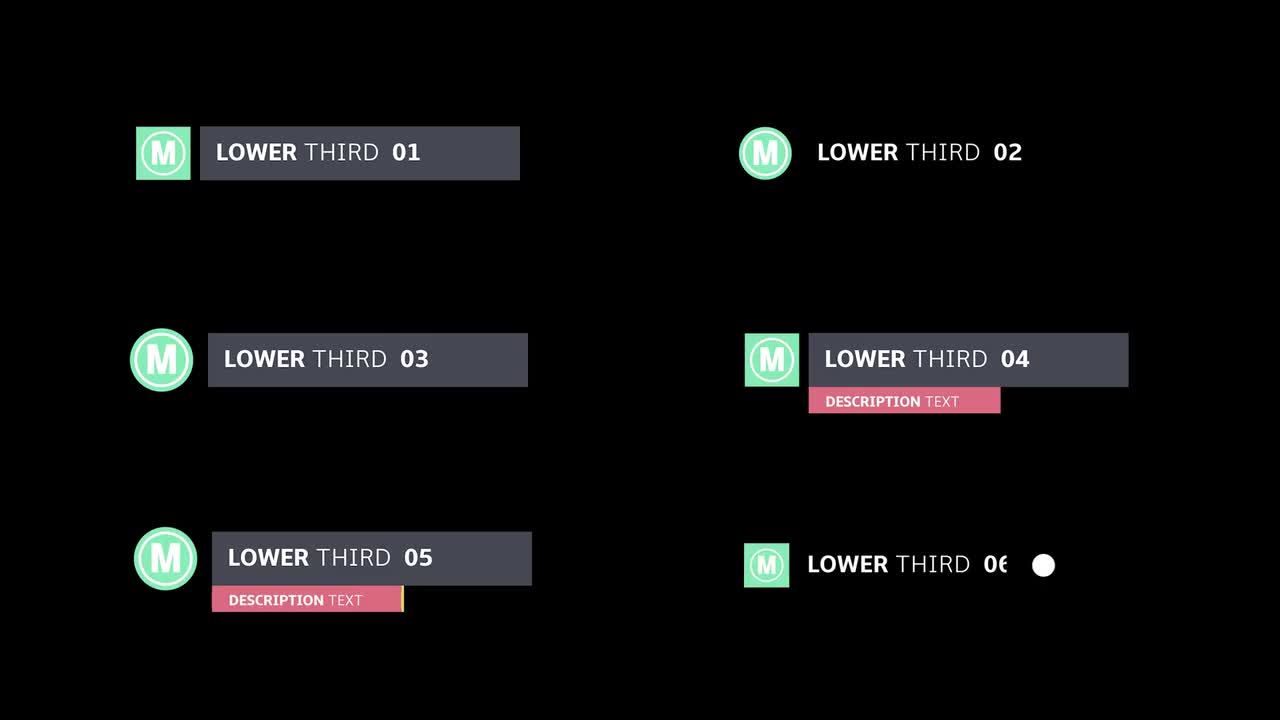 创造性的动画下三分之一全屏标题素材库推荐Pr模板