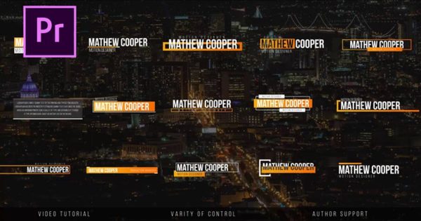 15种样式风格极简主义字幕条动画素材库精选PR模板 Minimal Lower Thirds