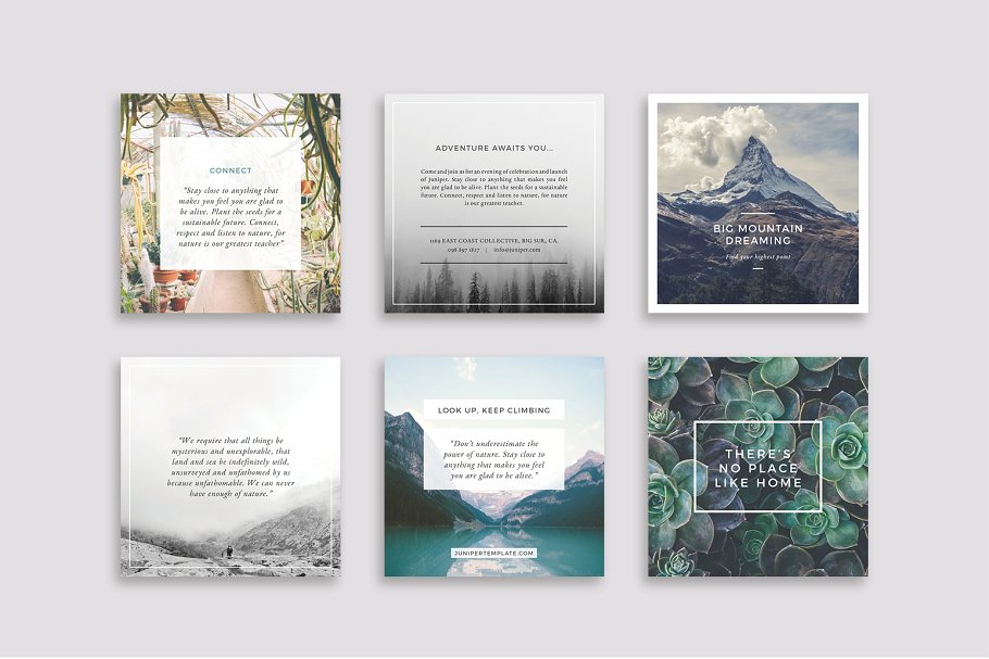 旅行风景主题Instagram社交媒体贴图模板素材库精选 J U N I P E R  Instagram Pack插图(5)