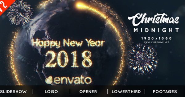 新年圣诞夜倒计时视频特效素材库精选AE模板 Christmas Midnight