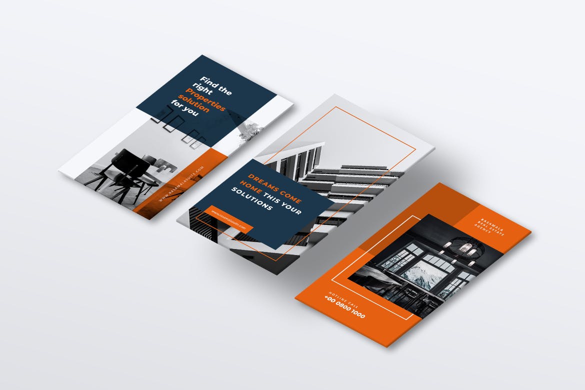 房地产销售租赁Instagram品牌营销广告图设计PSD模板素材库精选 RASAMALA Real Estate Instagram Stories插图(1)