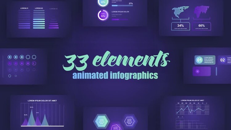 专业设计且精美的信息图表素材库精选AE模板