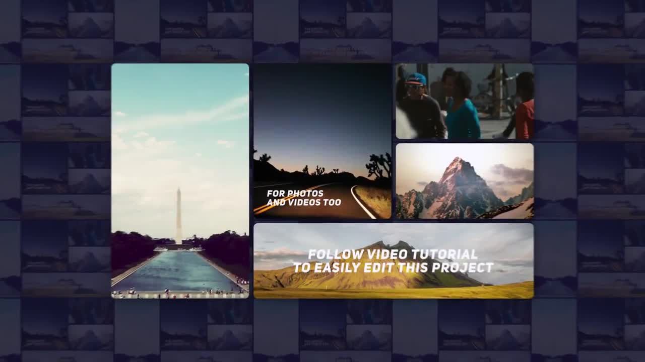 3D拼接幻灯片动画素材库精选AE模板