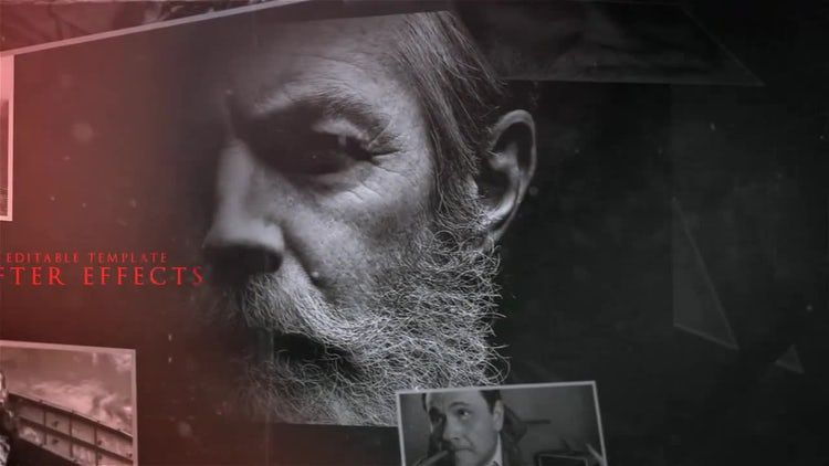 复古缓慢的淡入时间幻灯片素材库精选AE模板