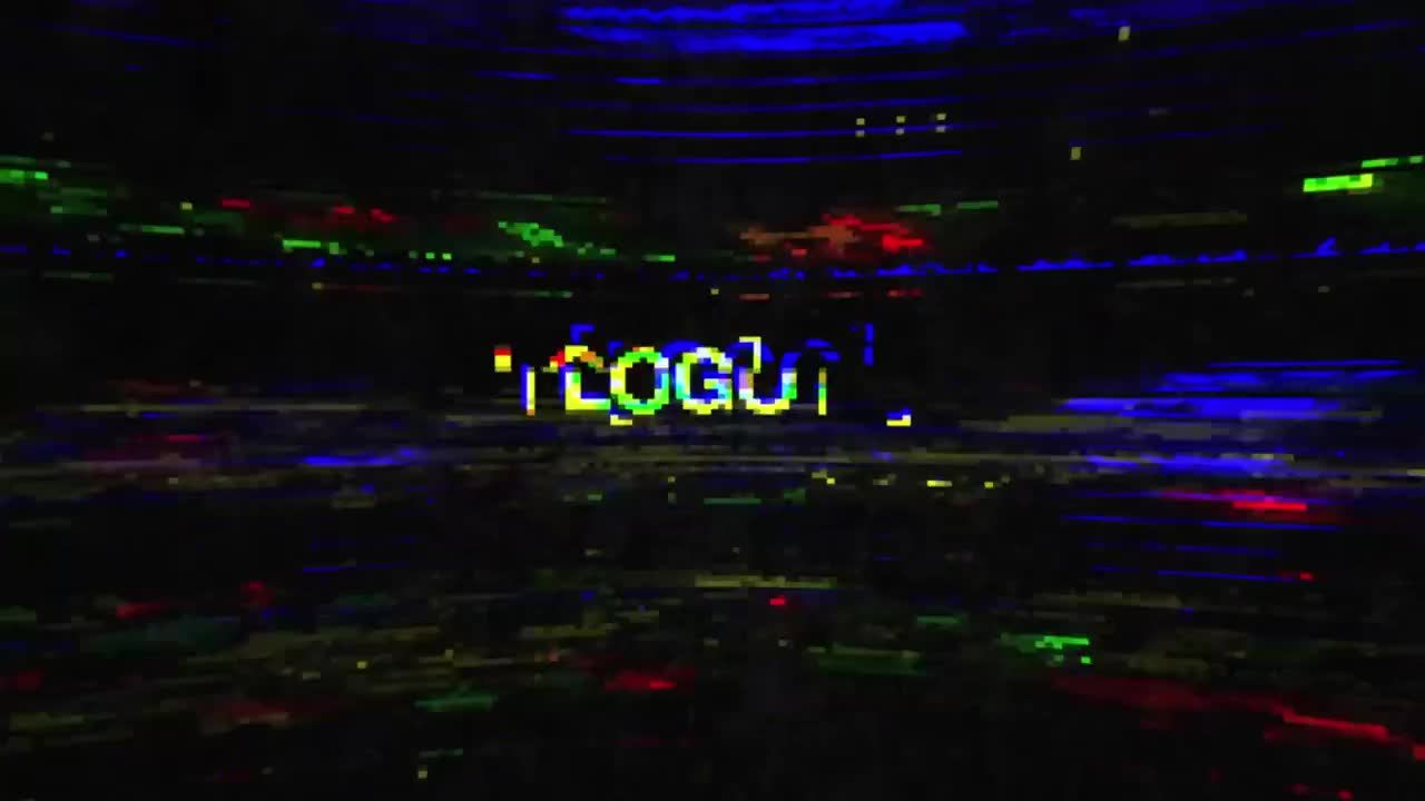 失真Glitch徽标LOGO 素材库推荐PR模板