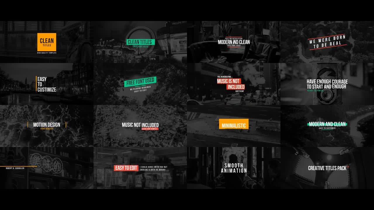 现代而优雅的现代而优雅的标题包素材库推荐Pr模板