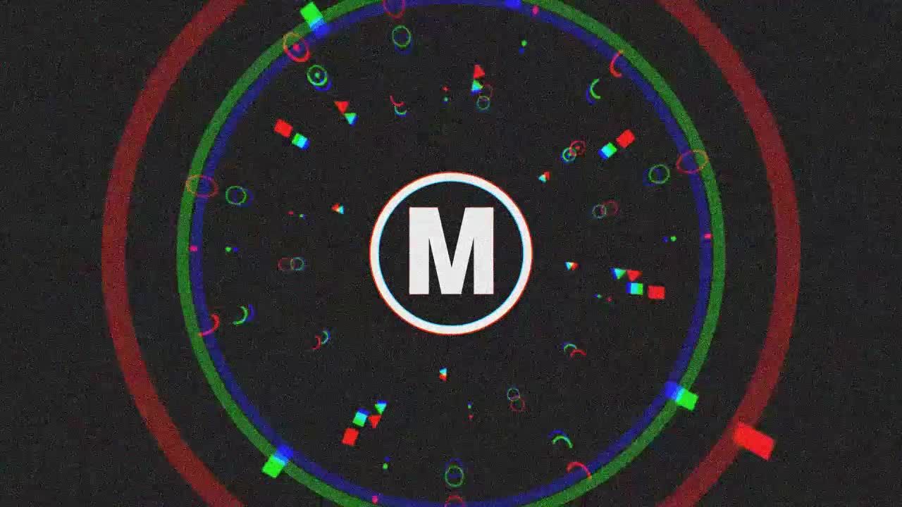 现代强大毛刺效果徽标展示素材库精选AE模板