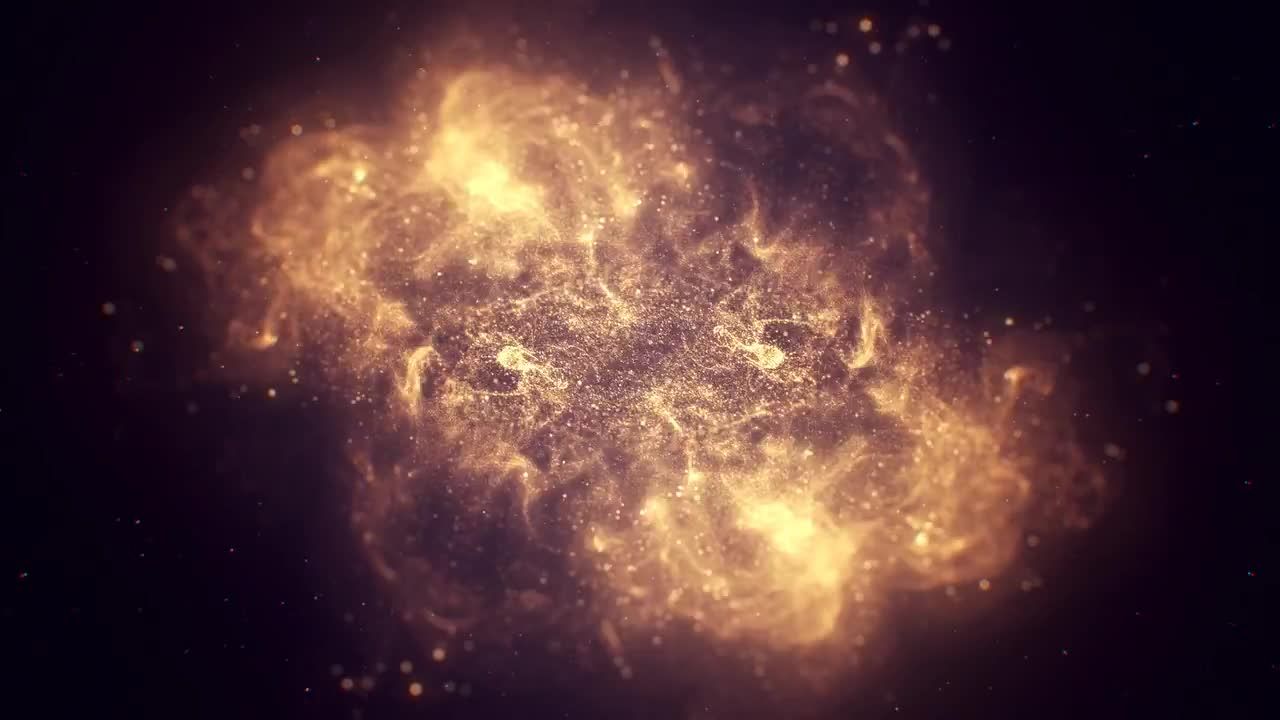 金色粒子环绕爆炸logo动画视频特效素材库精选AE模板