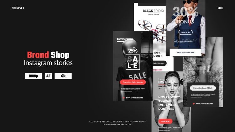 时尚故事创建After Effects模板