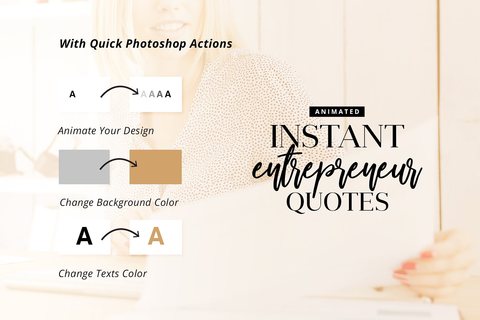 社交媒体引语祝语素材合集 Animated Entrepreneur Quotes Bundle插图(1)