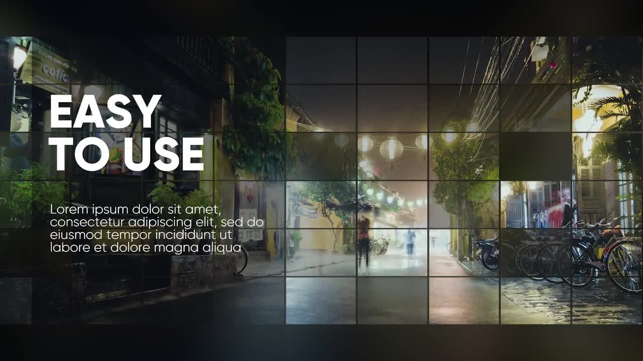 马赛克风格企业活动介绍动画PR模板