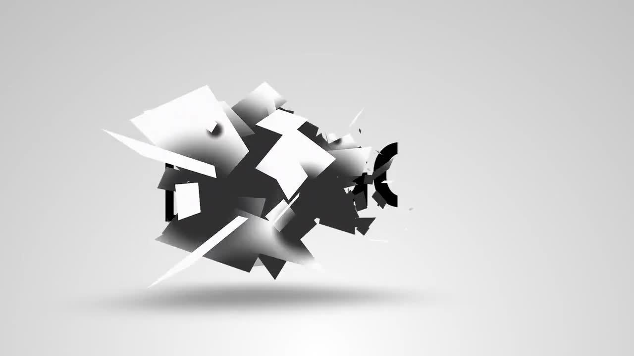 抽象毛刺效果AE徽标模板