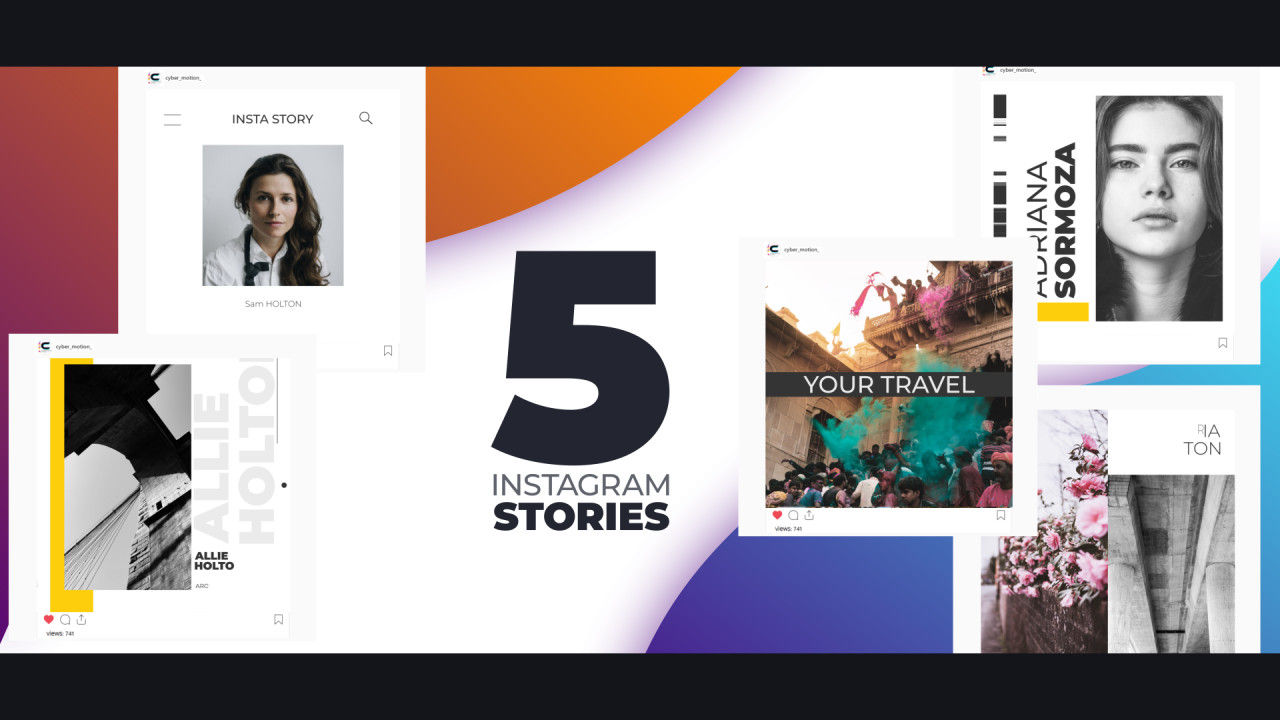 ins时尚方形动画素材库精选AE模板