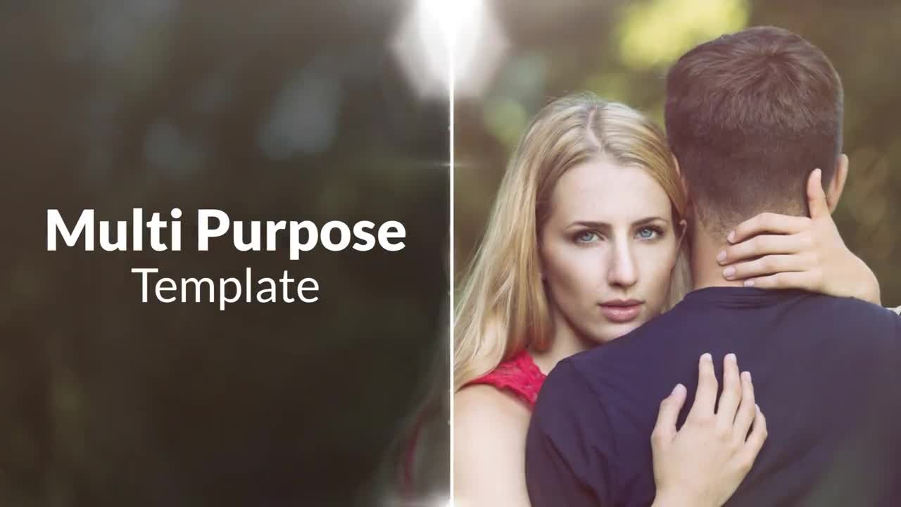 优雅的婚礼线条幻灯片Pr模板