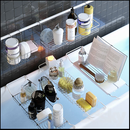 浴室置物架和洗浴用品素材之家精选3D模型