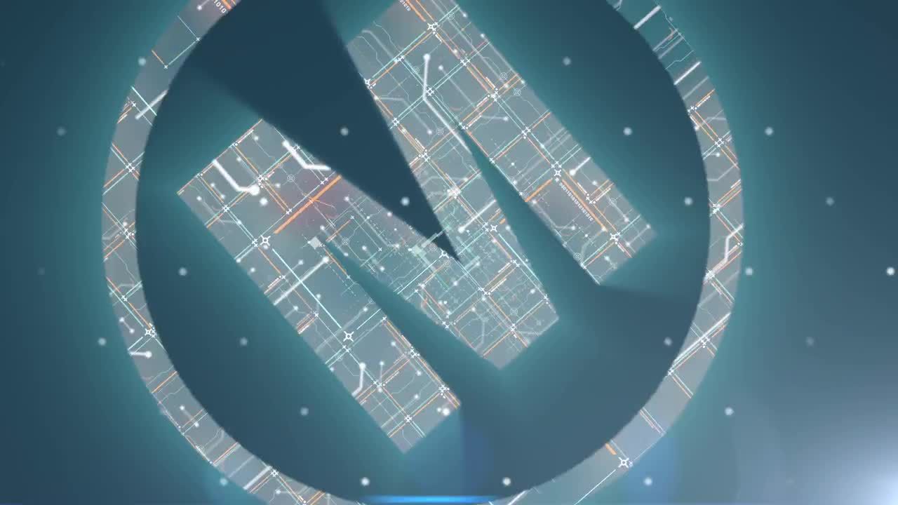 科技网格信息故障干扰文字标志logo片头素材库精选AE模板