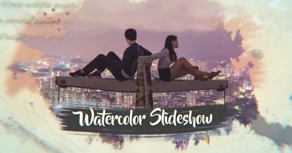 时尚水彩幻灯片视频AE开场素材 Ink Watercolor Slideshow | Opener