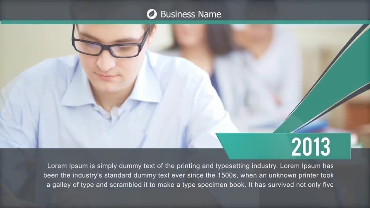 公司发展历程时间轴图文介绍视频素材库精选AE模板