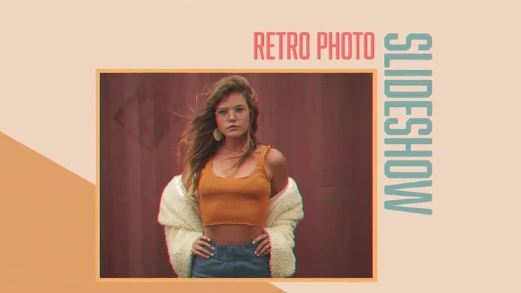 具有风格化设计的复古照片幻灯片ae模板