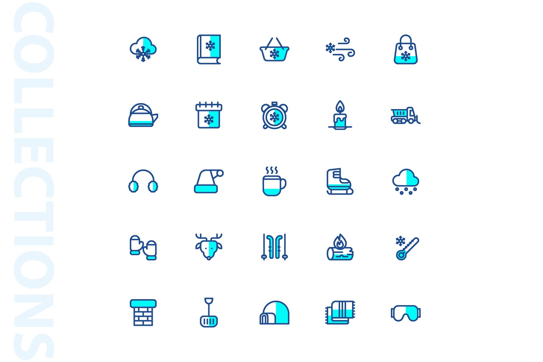 25枚冬天主题双色调矢量素材库精选图标v2 Winter Two Tone Icons插图(3)