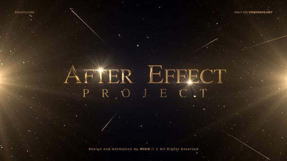 年会/表彰颁奖晚会开场视频金色发光字幕标题素材库精选AE模板动画 Awards Titles Gold