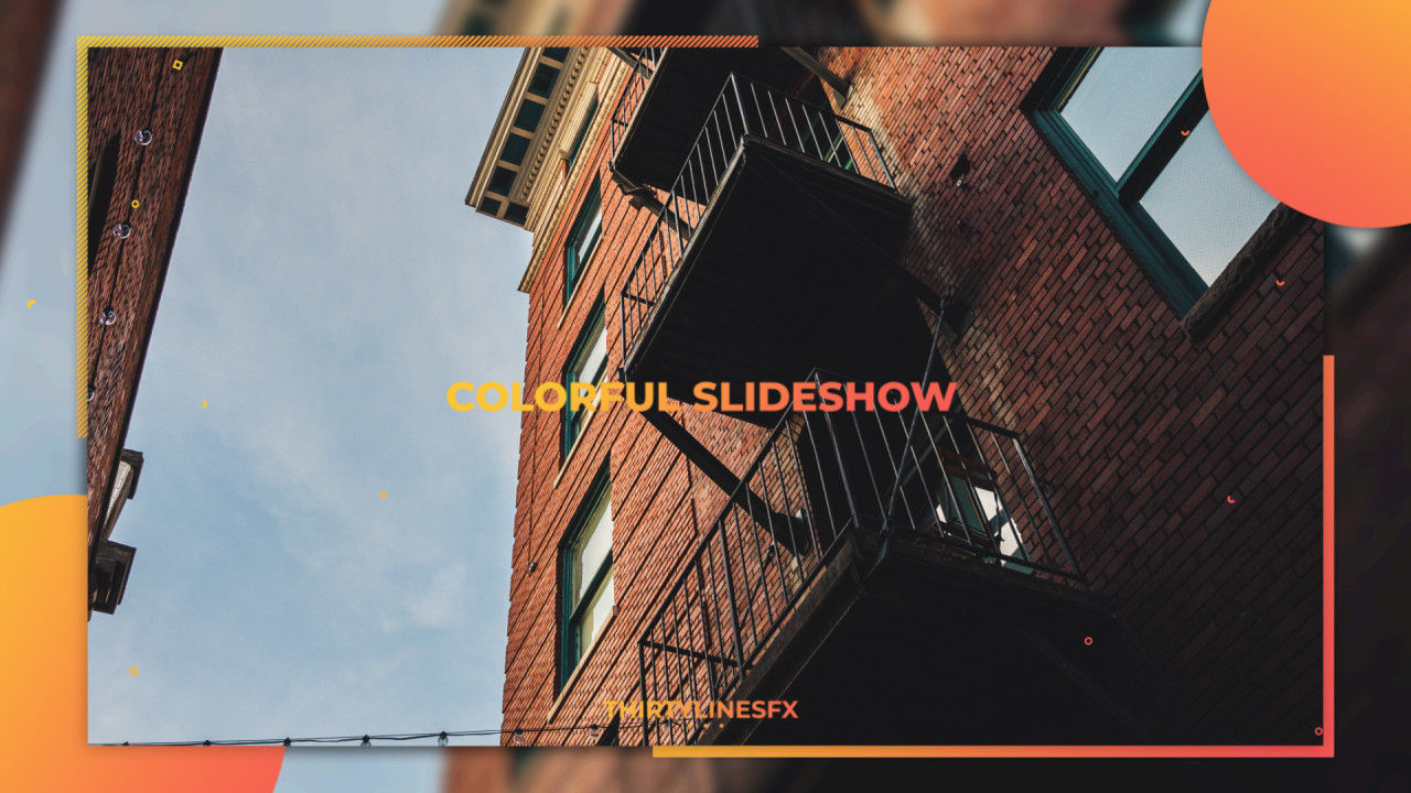 时尚动态彩色幻灯片动画素材库精选PR模板