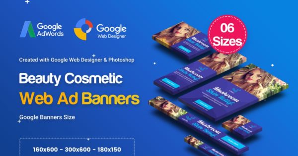 美容化妆品品类谷歌推广素材库精选广告模板 C17 – Cosmetic Banners HTML5 – GWD &amp; PSD