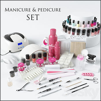 指甲油修脚刀和化妆用品素材之家精选3D模型