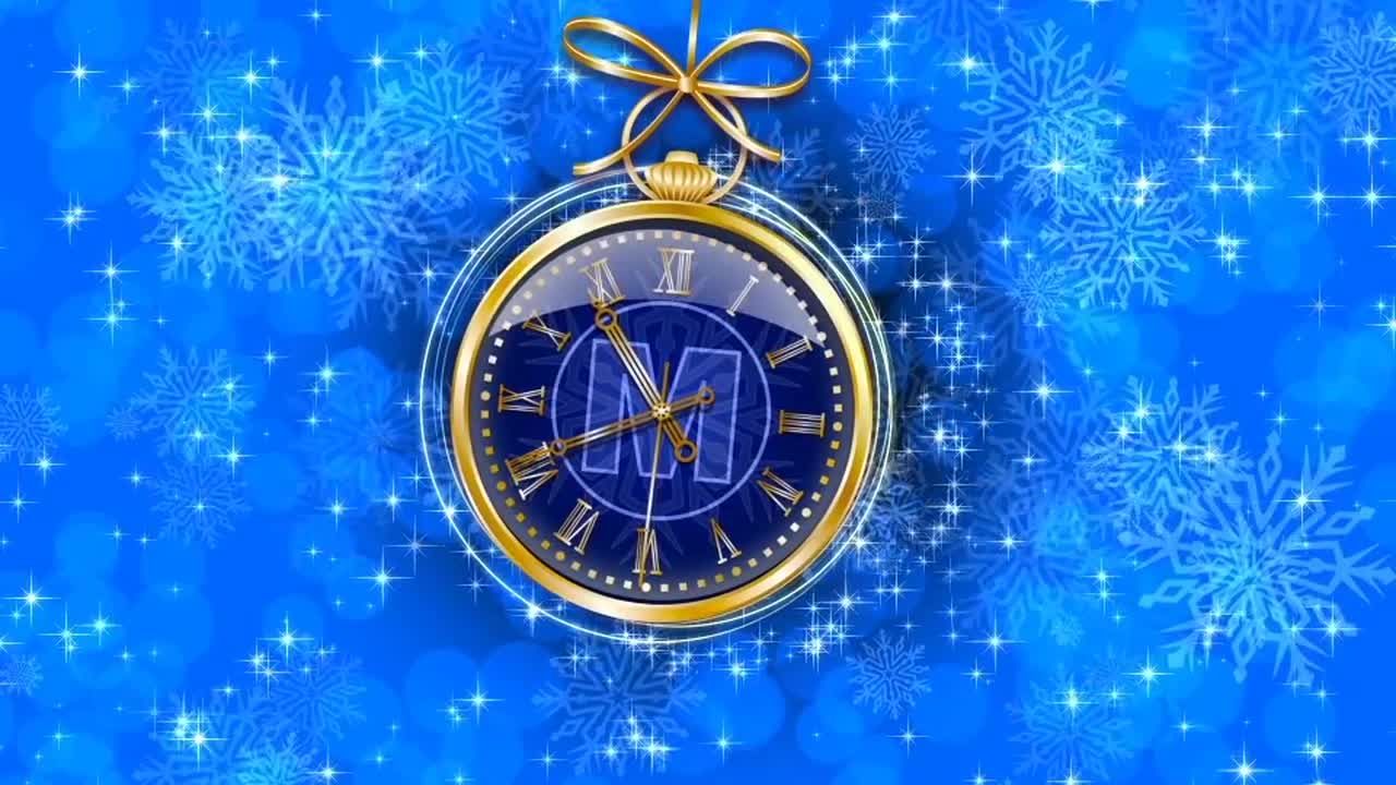 摆动的新年时钟ae模板