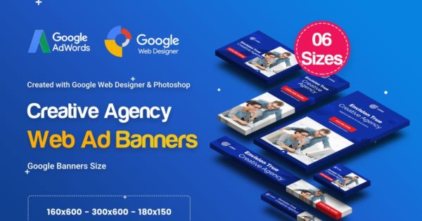 企业/品牌宣传推广必备的谷歌广告Banner设计模板 C12 – Creative Agency, Startup Banners GWD &amp; PSD