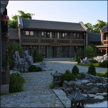 新中式中国建筑四合院场景素材之家精选3D模型