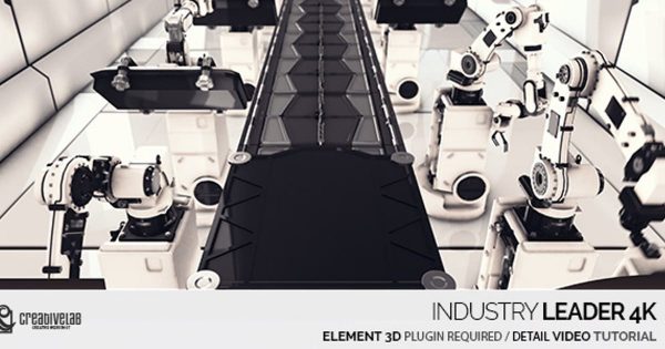 象征机器人时代的Logo演示素材库精选AE模板 Industry Leader 4K
