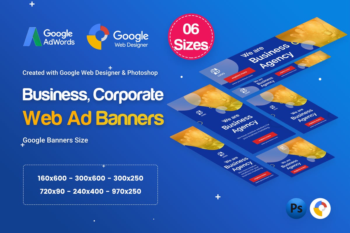 业务代理机构/品牌推广Banner素材库精选广告模板 Business Agency Banners Ad D28 – GWD插图
