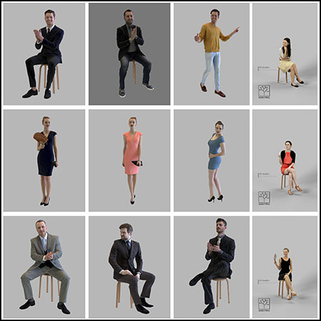 81款休闲商务运动男人和女人人物素材之家精选3D模型