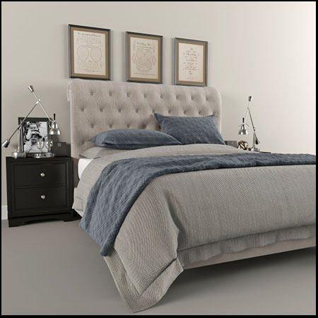 Restoration欧式双人床素材之家精选3D模型