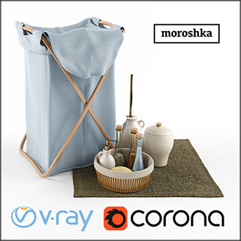 浴室配件和浴室收纳篮素材之家精选3D模型