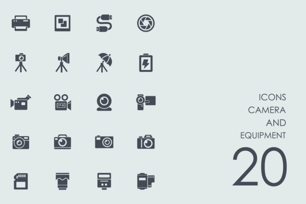 相机摄像相关设备图标 Camera and equipment icons