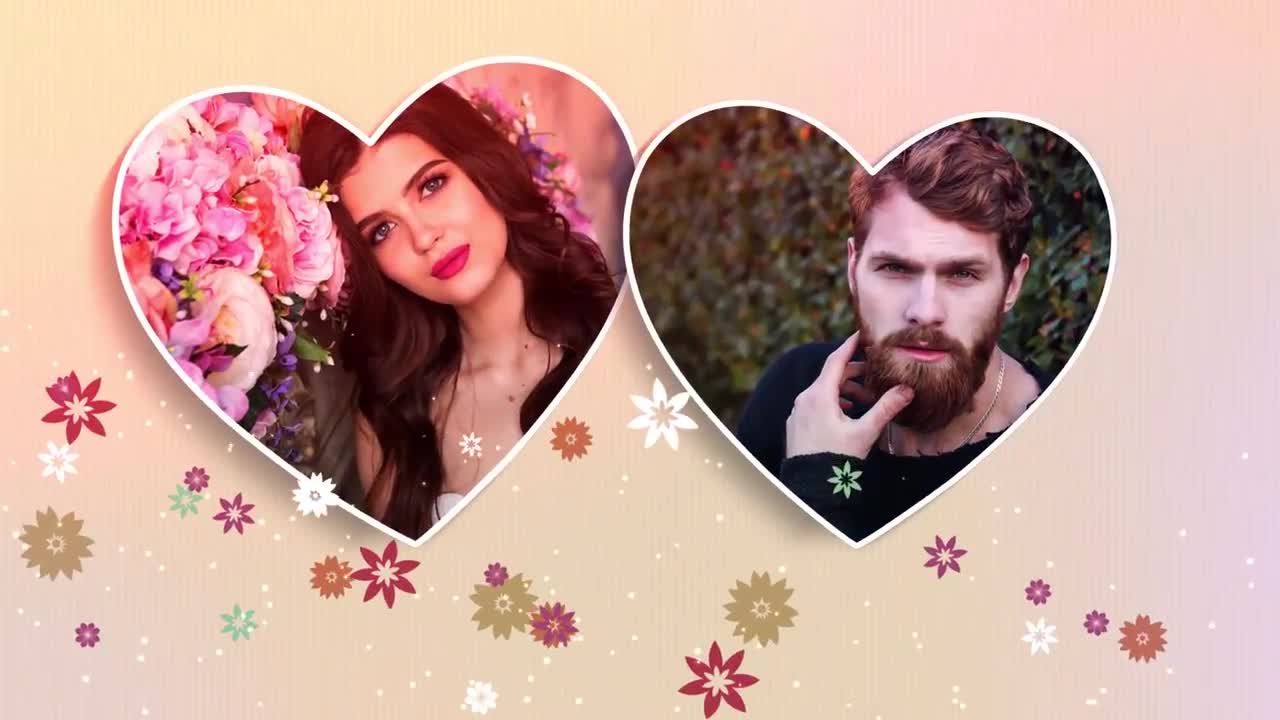 现代文本爱情幻灯片AE