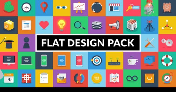 创意扁平化设计概念图标动画视频素材库精选AE模板 Flat Design Pack