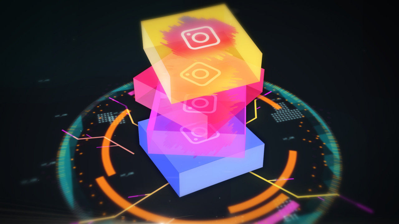 优雅创意的彩色形状图层叠加展示徽标素材库精选AE模板